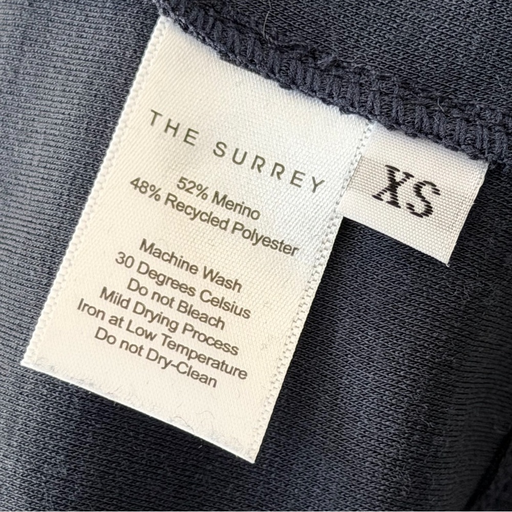 THE SURREY Navy Vespa Boxy Long Sleeve Polo Cropped XS Excellent Condition - Picture 11 of 13